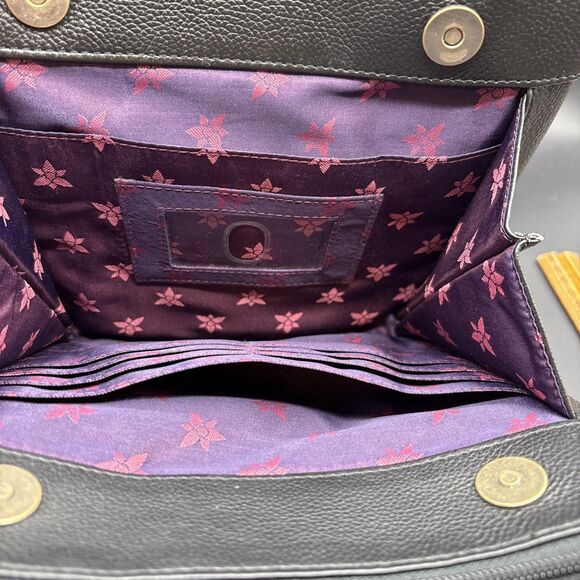 Anuschka Leather Hand Painted Dragonflies & Sunflowers Handbag - Picture 4 of 16